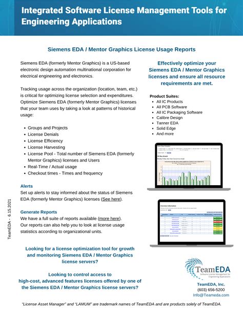 Siemens EDA / Mentor Graphics License Usage Reports - DocsLib