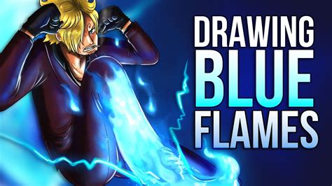 Blue Flames Drawing