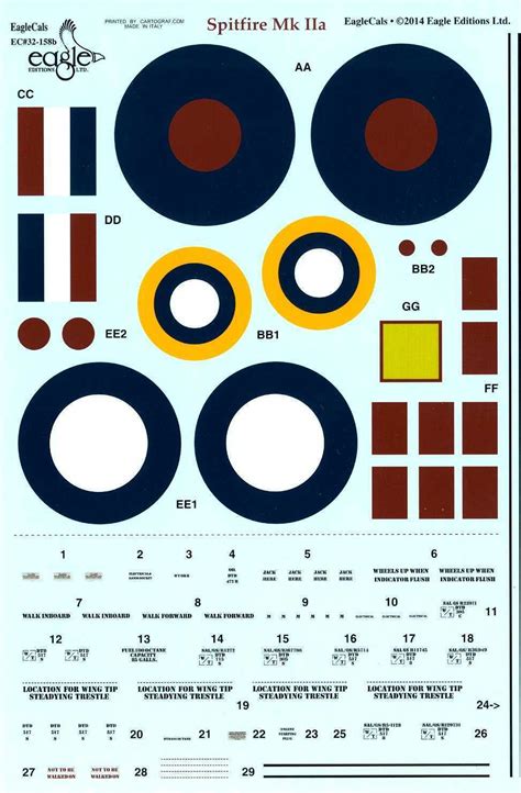 Eaglecals Decals Supermarine Spitfire Mk Iia British Fighter Ebay