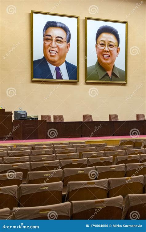 Portraits Of Kim Il Sung And Kim Jong Il In Pyongyang North Korea