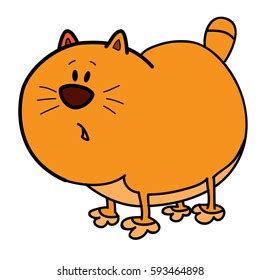 Cartoon Fat Orange Cat Isolated On Stock Vector Royalty Free