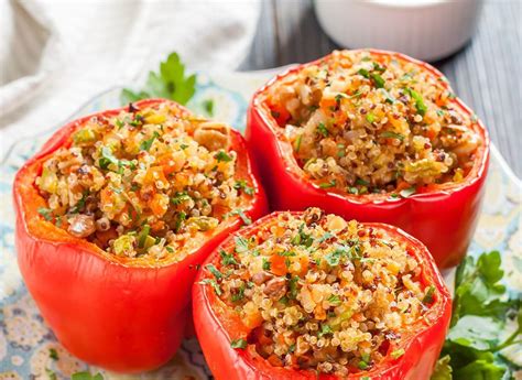 Gef Llte Paprika Mit Quinoa Vegetarisch Gef Llte Paprikaschoten