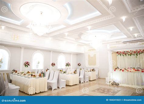 Original Wedding Hall Decorated with Flowers Stock Photo - Image of ...