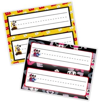 EDITABLE Disney Inspired Mickey Mouse And Minnie Desk Name Plates