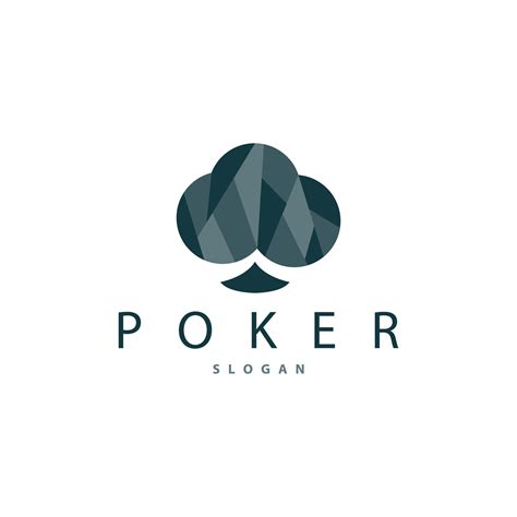 Poker Card Logo Classic Vector Gambling Game Design Simple Symbol