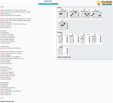 Chord Afterlife Switchfoot Tab Song Lyric Sheet Guitar Ukulele Chordsvip