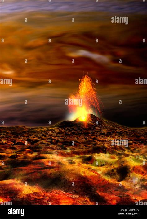 Jupiter's moon Io, artwork Stock Photo - Alamy