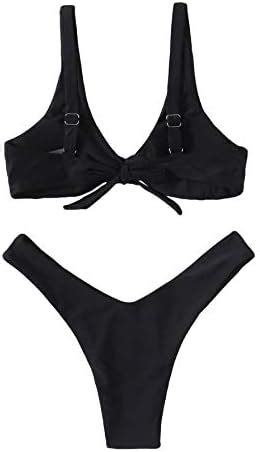 Amazon Verdusa Women S Twist Front High Cut Thong Two Piece Bikini Set Swimsuit Clothing