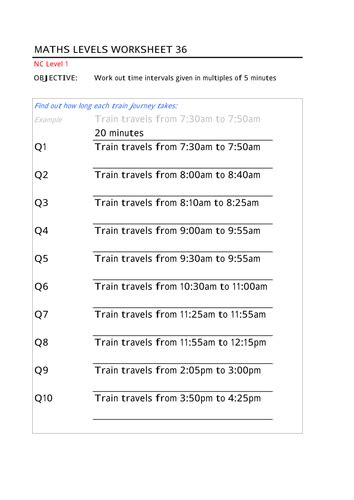 Time Intervals Teaching Resources