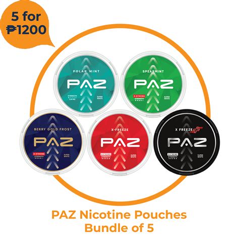 PAZ Nicotine Pouches Bundle of 5 - Smokeless Philippines