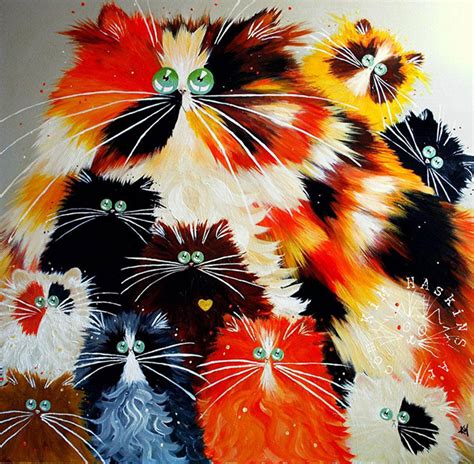 Psychedelic Funny Cat Paintings by Kim Haskins