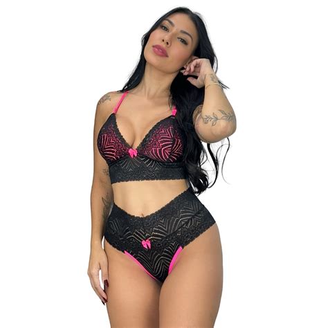 Conjunto Calcinha E Suti Lingerie Feminina Sensual Langerie Sexy