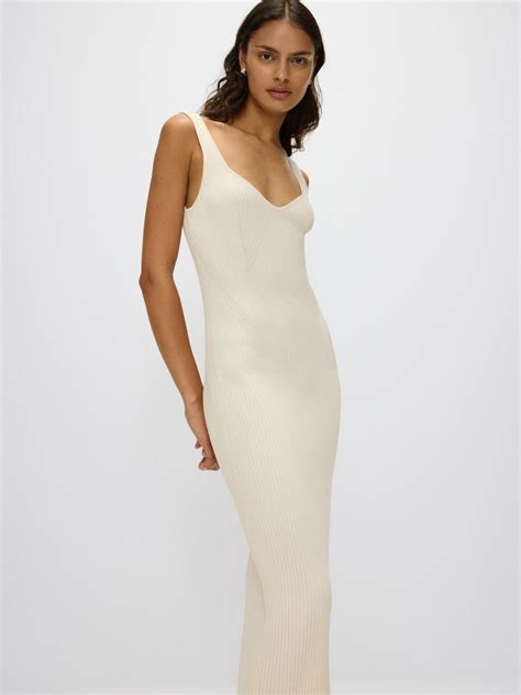 Rebrasta haljina od žerseja s visokim sadržajem viskoze boja nude RESERVED 655BN 02X