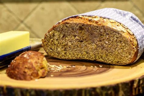 Fresh Loaf Of Whole Grain Bread Stock Image Image Of Closeup Crust