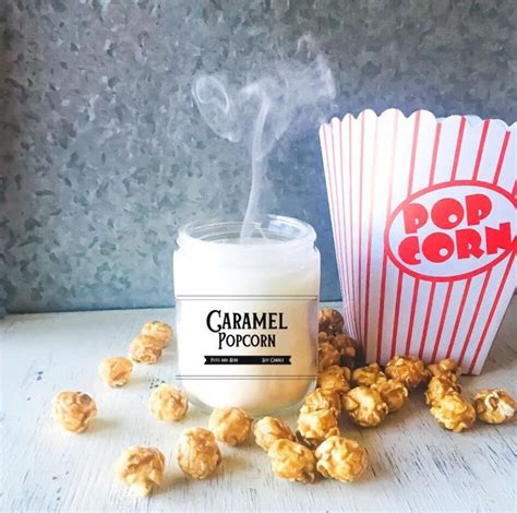 Caramel Popcorn Soy Candle 4 Oz 8 Oz 16 Oz Mason Jar Candles Scented