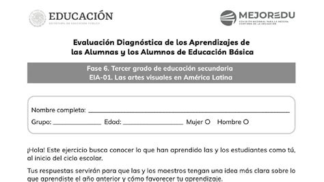 EXAMEN DIAGNÓSTICA MEJOREDU TERCERO DE SECUNDARIA 2024 EXAMEN 1 YouTube