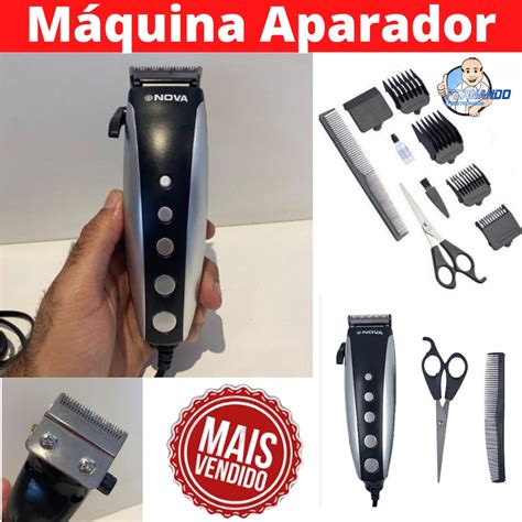 Maquininha De Cortar Cabelo E Barbear El Trica V Tesoura E