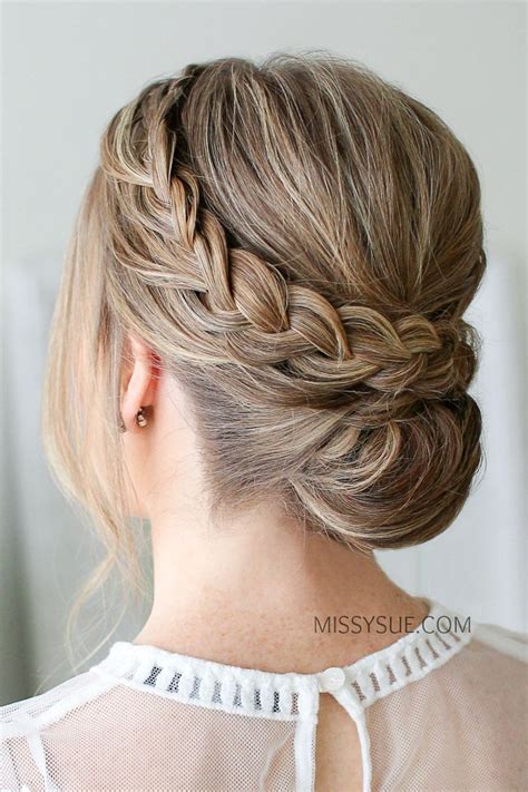 Double Braid Wrapped Roll Bun Missy Sue Braids For Long Hair Waterfall Braid Hairstyle