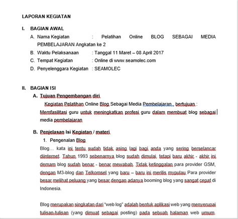 Contoh Laporan Pelatihan Online Pengembangan Diri Mushlihatun