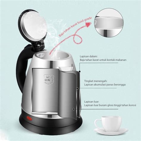 Jual Teko Listrik 1 8l Pemanas Air Kettle Electric Lesindo Kapasitas