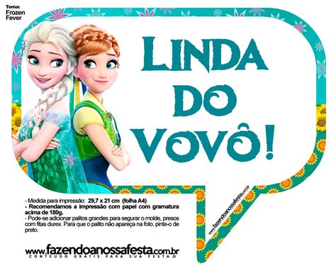 Plaquinhas Divertidas Para Fotos Frozen Fever 16 Fazendo A Nossa Festa