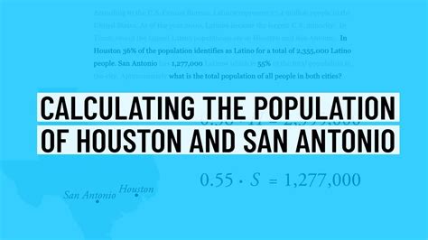 Calculating The Total Population Of San Antonio And Houston Algebra