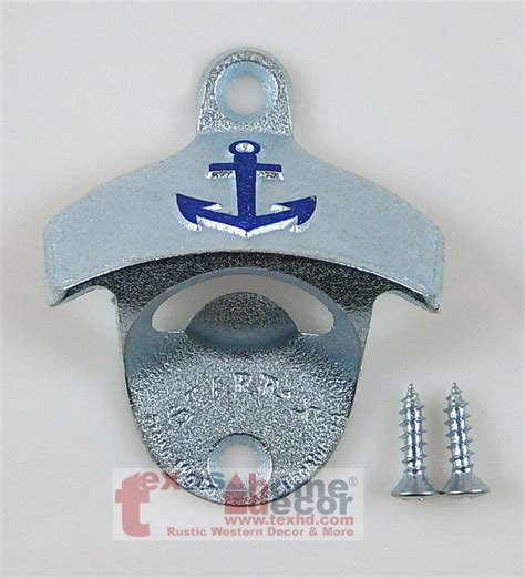 EMBOSSED Anchor Navy Beer Bottle Opener Starr X Wall Mount Cast Iron w ...