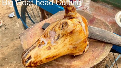 Big Lamb Head Cutting Excellent Goat Head Cutting Skills Village Cutting Skills Cutting