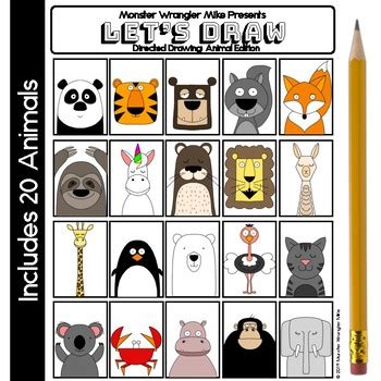 Let's Draw - Directed Drawing: Animals by TheBookWrangler | TpT