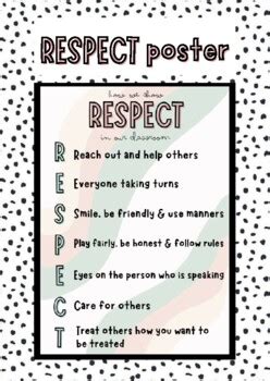 R.E.S.P.E.C.T Poster FREEBIE by teachertilda | TPT