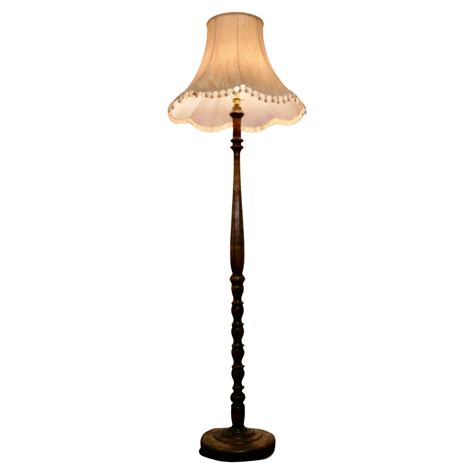 Art Deco Odeon Style Turned Burr Walnut Standard Or Floor Lamp This Is