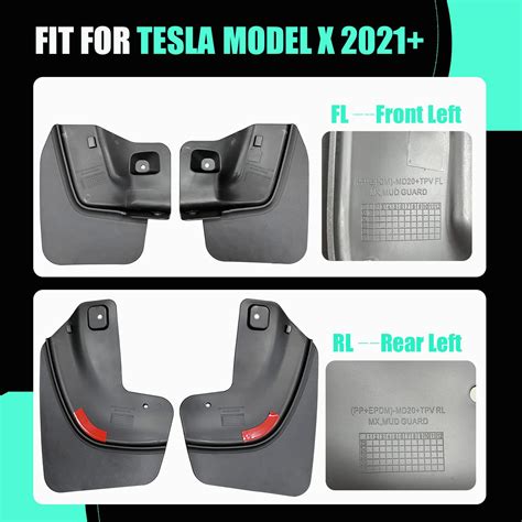 Snapklik Mud Flaps For Tesla Model X No Drilling Required