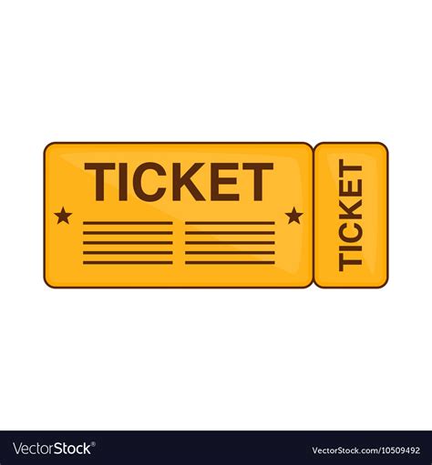 Train ticket icon cartoon style Royalty Free Vector Image