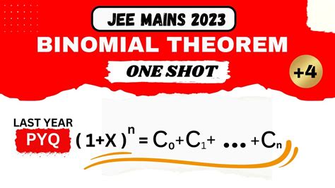 BINOMIAL THEOREM ONE SHOT REVISION JEE MAINS 2023 BY JEE MATHS YouTube