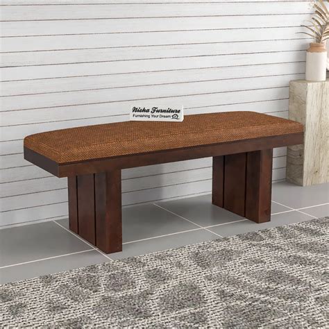 Nisha Furniture Solid Sheesham Wood Bench For Living Room Wooden