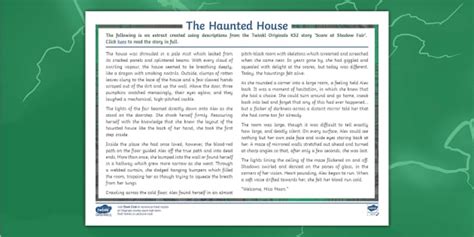 Haunted House Descriptive Writing Spooky Setting Description