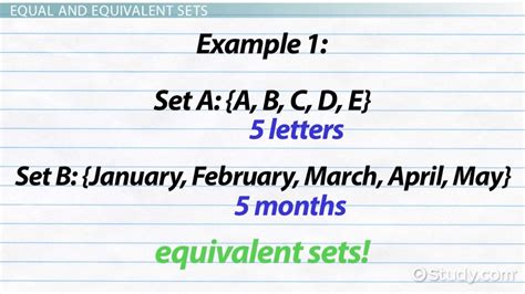 Equal vs. Equivalent Set | Overview & Example - Lesson | Study.com