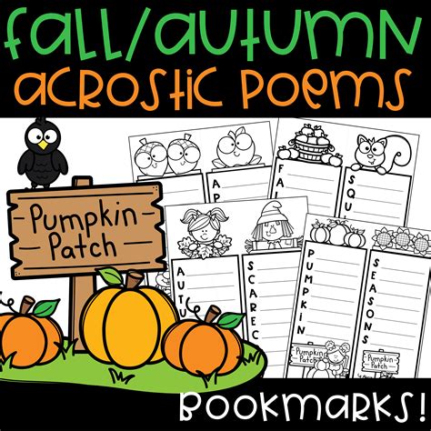 Fall Acrostic Poem Bookmark Autumn Creative Writing | Made By Teachers