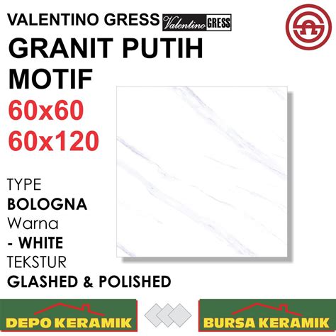 Jual Granit Lantai Putih 60x60 60x120 Bologna White Valentino