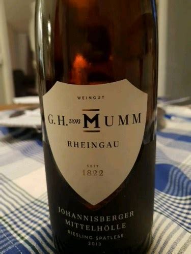 G H von Mumm Johannisberger Mittelhölle Riesling Spätlese Vivino US