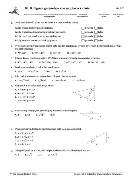 Figury Geometryczne Kl8 Pdf