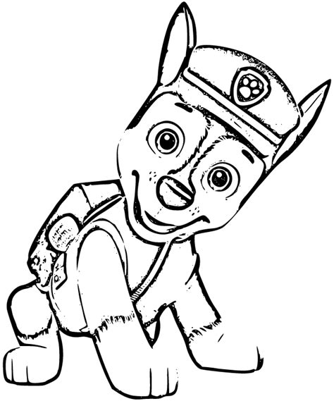 Paw Patrol Chase Coloring Pages 16 Printable Sheets Simple To Draw