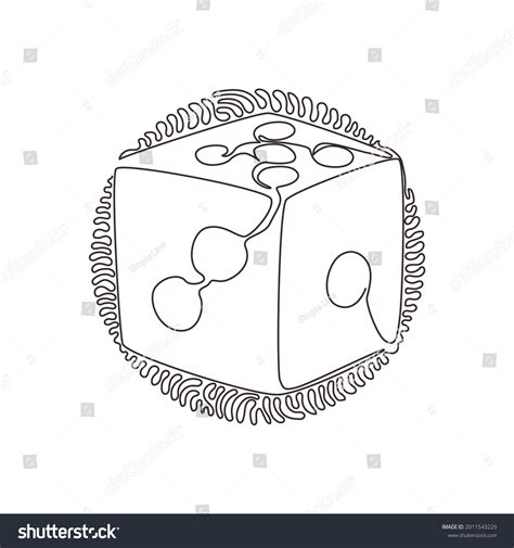 Continuous One Line Drawing Dice Dice Stock Vector (Royalty Free ...