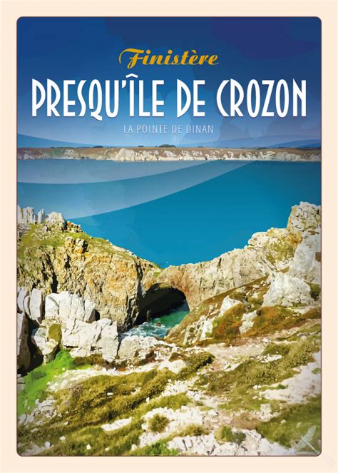 Affiches néo vintage Presqu île de Crozon La Pointe de Dinan