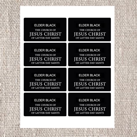 Custom Editable LDS Missionary Tags For Avery 6873 Stickers Etsy