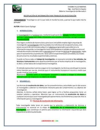 RECOPILACIÓN DE INFORMACIÓN PARA TRABAJOS DE INVESTIGACIÓN PDF