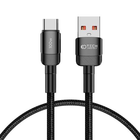 Cable USB USB Type C 100W 5A 0 5m Tech Protect UltraBoost EVO Black