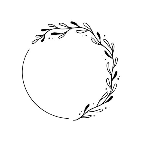 Premium Vector Floral Circle Frame Elegant Wreath Round Border