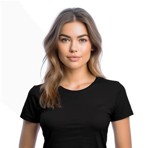 Premium AI Image A Woman Wearing A Black Shirt That Says The Word