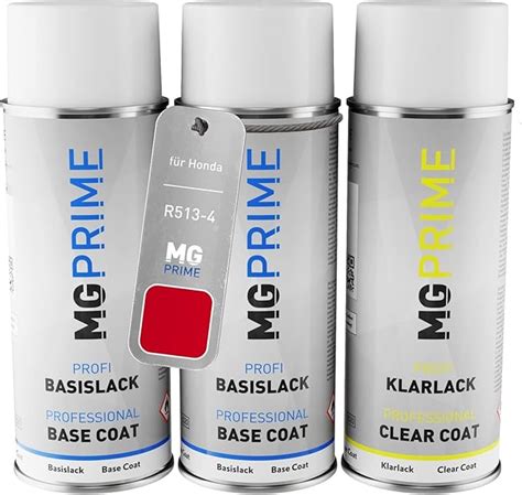 MG PRIME Car Paint Spray Can Set For Honda R513 4 Rallye Red Primer